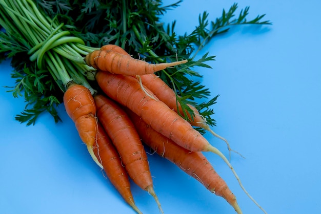Красочная сочная оранжевая морковь
