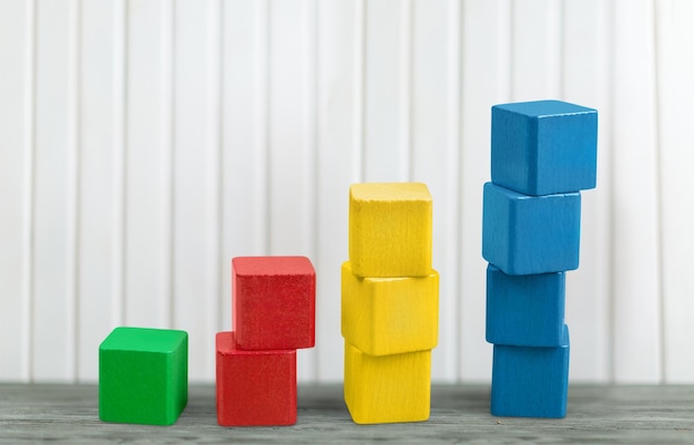 Photo colorful kid cubes on background