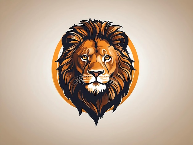 Colorful King Lion face mascot Ai Generated