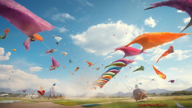 Colorful Kites Dancing in the Sky