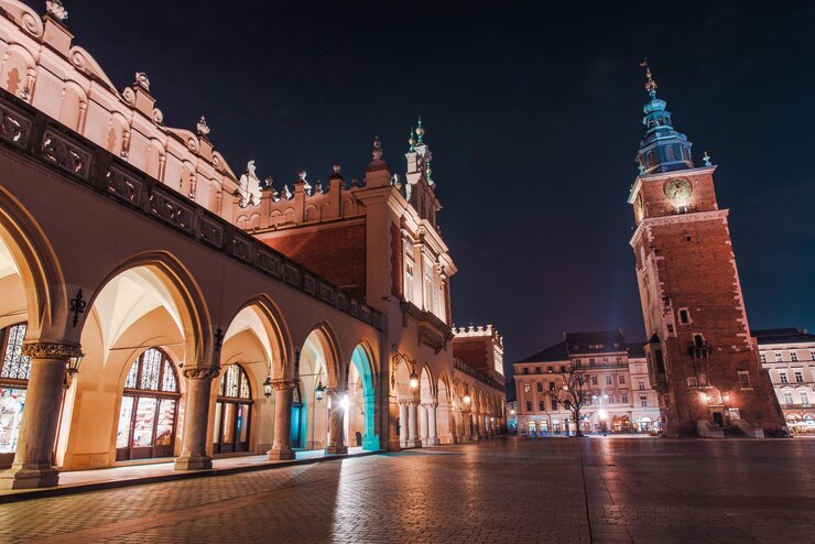 Фотография красочная краковская ночь