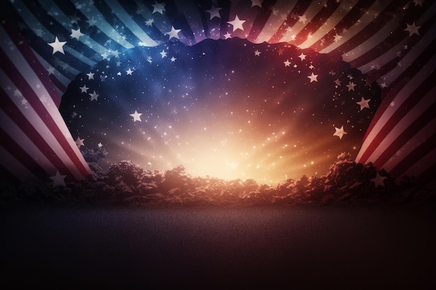 Photo colorful labor day with usa flag illustration ai generative