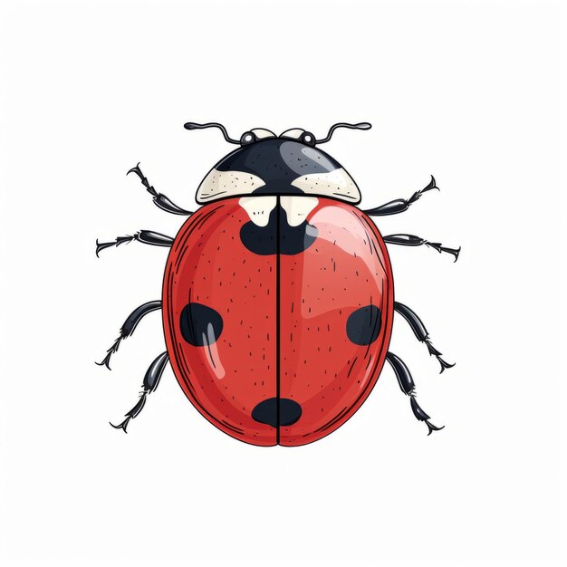 Colorful Ladybug Illustration Design With Detailed Pen Strokes