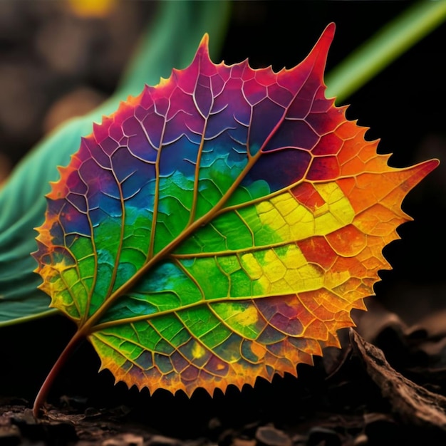 Фото Цветный фон листьев