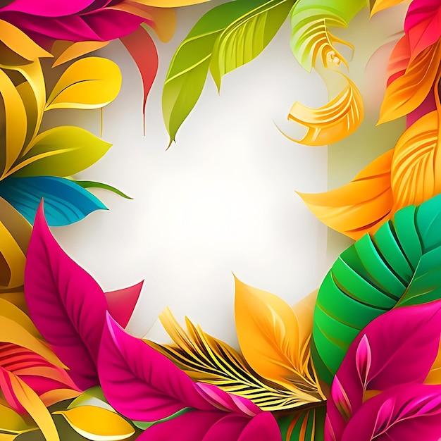 Colorful Leaf Border Design