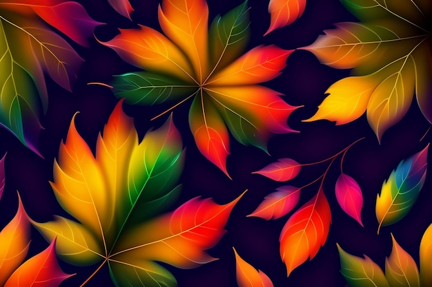 A colorful leaf wallpaper that says autumn on it.