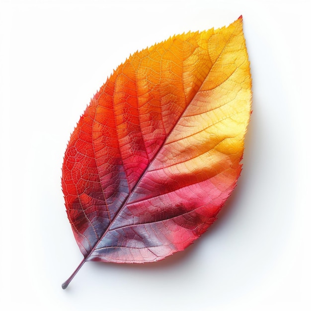 Colorful Leaf on White Background