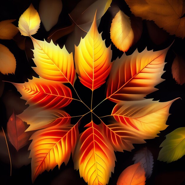 A colorful leaf with the word autumn on it