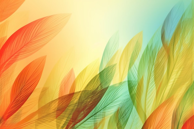 Colorful leafs and plants abstract background