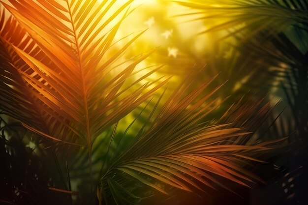 Colorful leafs and plants abstract background