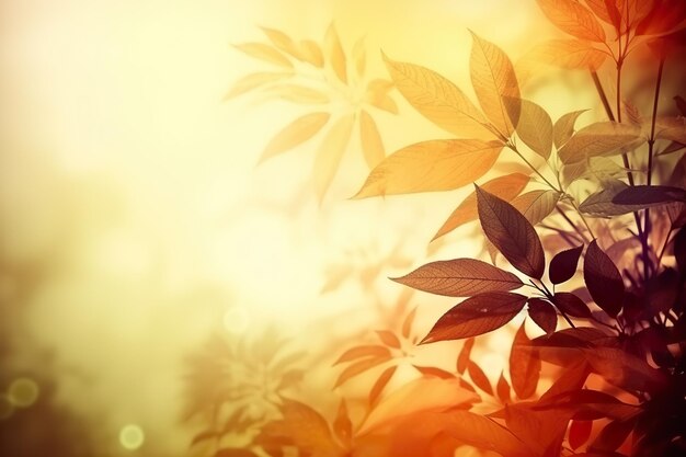 Colorful leafs and plants abstract background