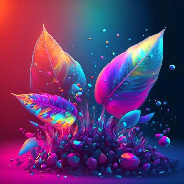 Colorful leaves background ai generation