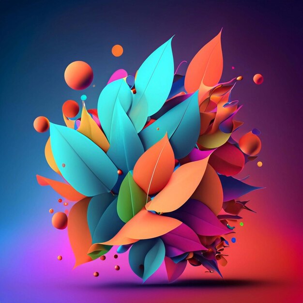 Colorful leaves background ai generation