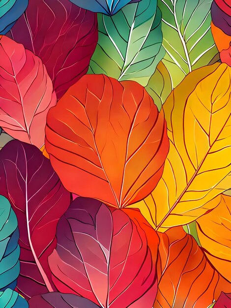 Photo colorful leaves background