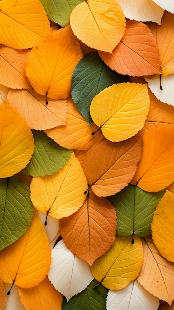 Colorful leaves fall at autumn season