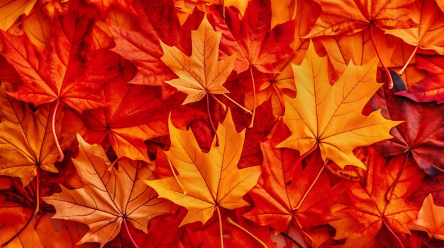 Colorful leaves fall