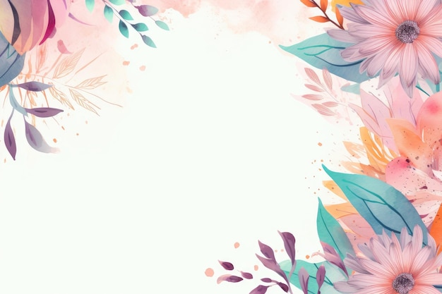 Colorful leaves frame on a pink background vector