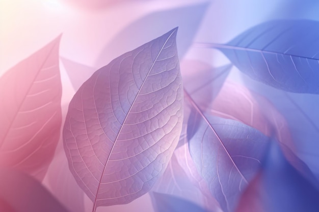 Colorful Leaves Pastel Background Ai generative