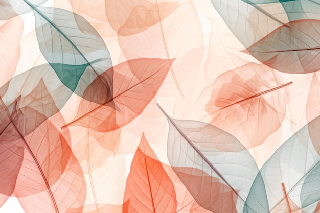 Colorful Leaves Pastel Background Ai generative