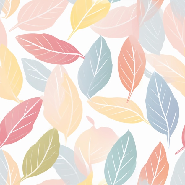 Colorful leaves on a white background.