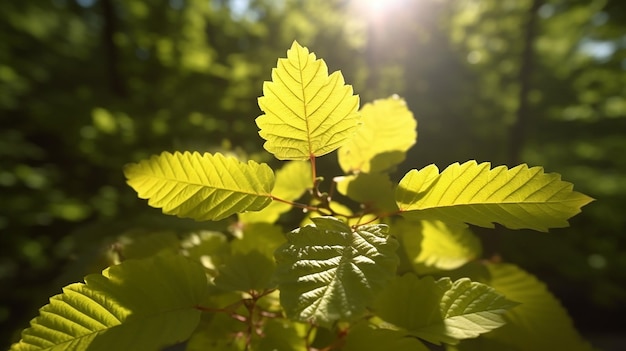 Photo colorful leaves with stylish light filters