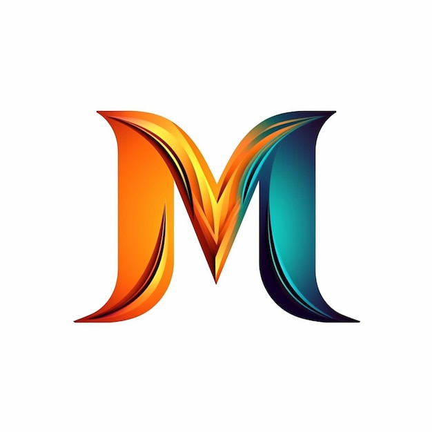 Photo a colorful letter m with a white background