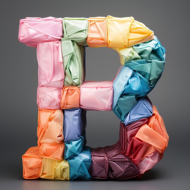 a colorful letter p made of paper