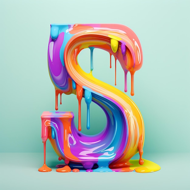 a colorful letter s is painted in colorful colors