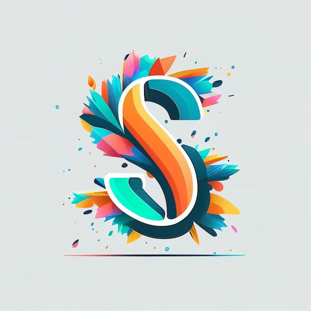 A colorful letter s with a white background