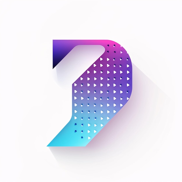 Photo a colorful letter with a purple and blue background with a pattern of dots