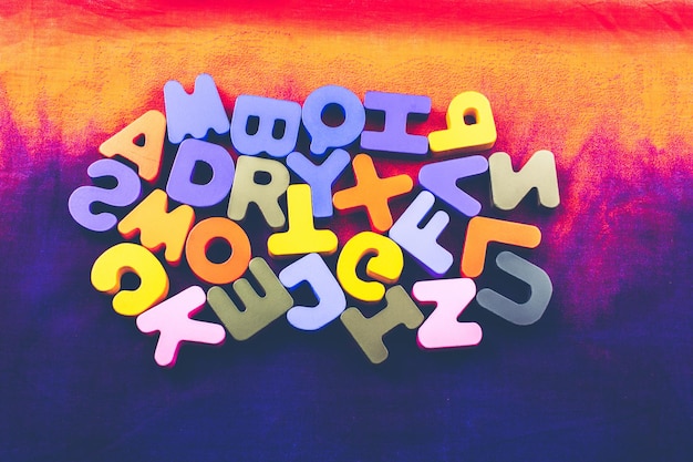 Photo colorful letters made of wood