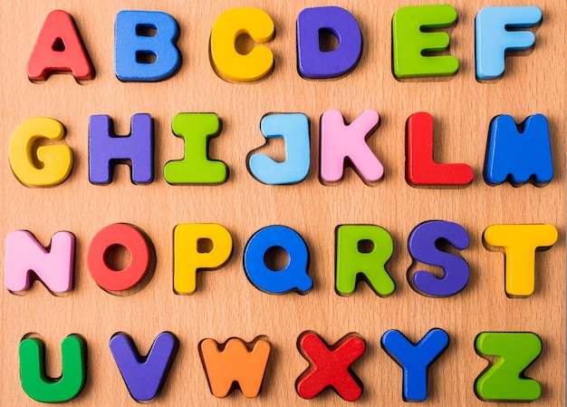 Colorful Letters made of wood