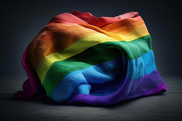 a colorful lgbt pride flag made of cloth