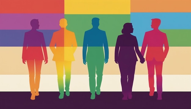 Colorful lgbtq illustration depicting gender equality