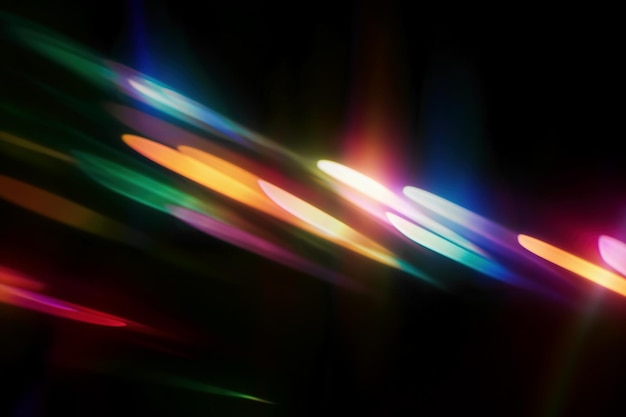 Photo colorful light on black background light effect
