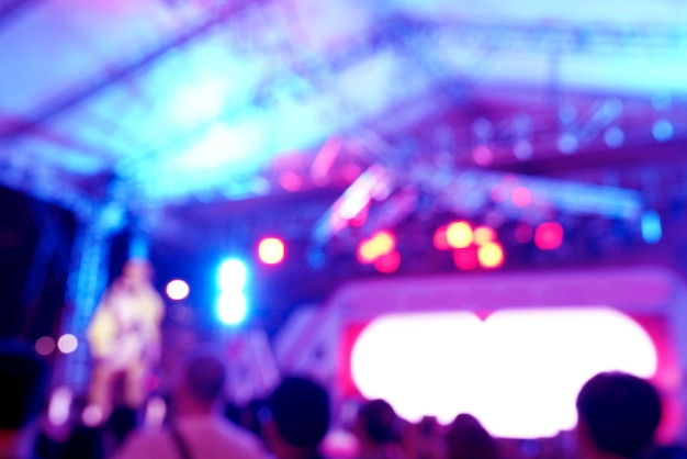 colorful light bokeh in concert blur background