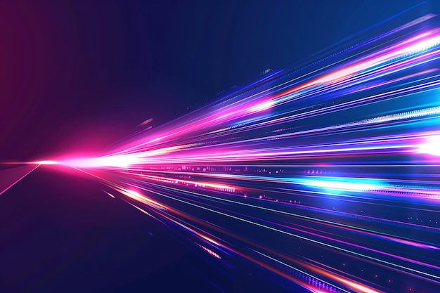 a colorful light effect with a long exposure of a moving train