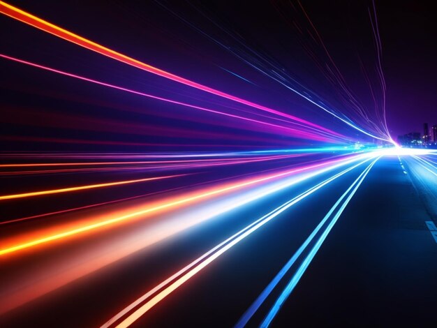 Colorful Light trail lens flare background