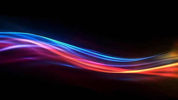 Colorful light trails with motion effect illustration