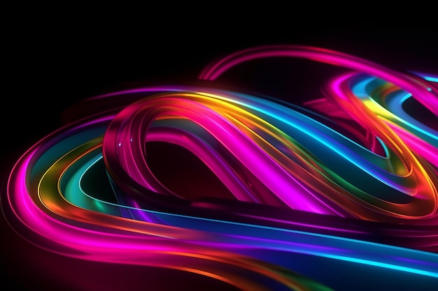 A colorful light wallpaper with a black background and a colorful light.