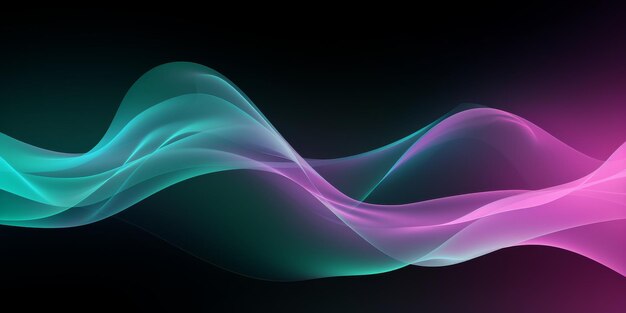 Colorful Light Wave on Black Background