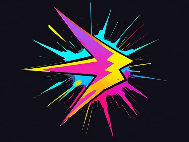 a colorful lightning bolt is on a black background