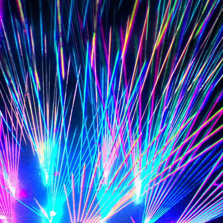 Photo colorful lights at night