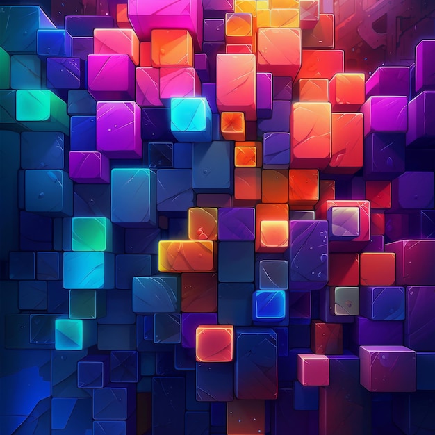 Красочные коробки LightUp, сложенные на фиолетовом фоне