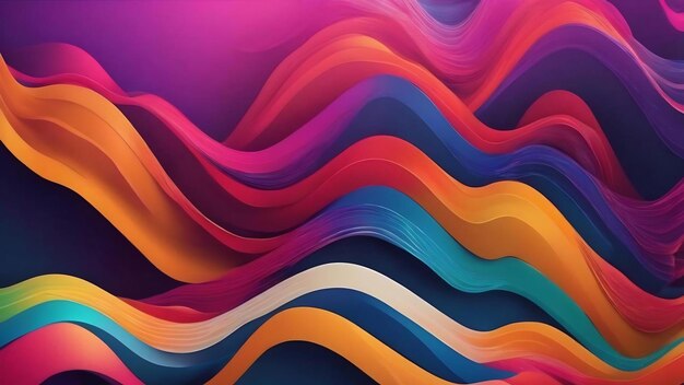 Colorful line and wave background geometric banner flyer wallpaper template