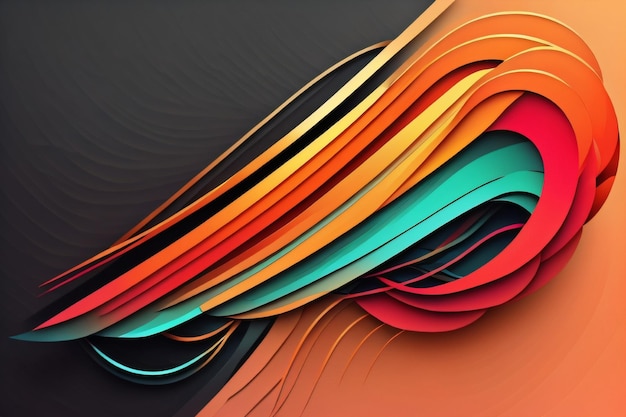 Colorful lines on a black background