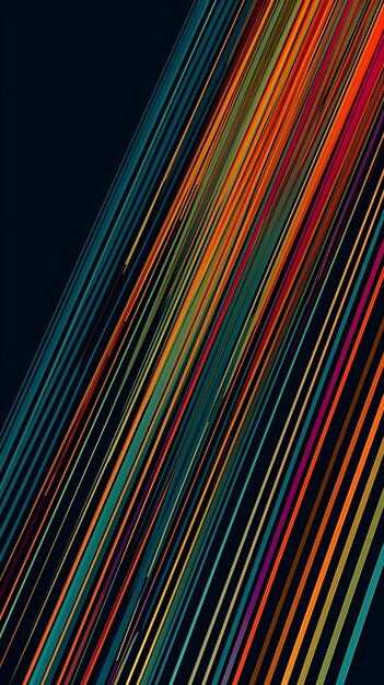 Photo colorful lines on a black background