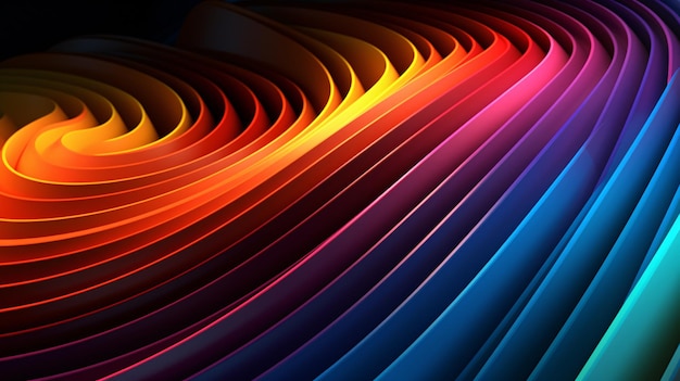 Colorful lines on a black background