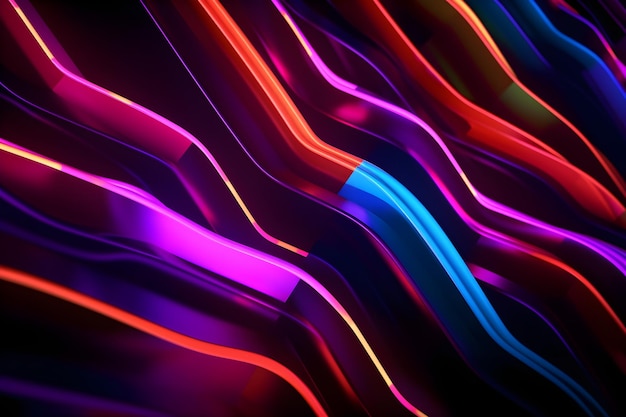 Colorful lines on a black background