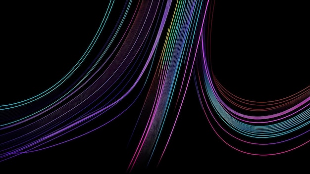 Colorful lines on a black background